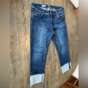 Kut From The Kloth Size 10 cropped cuffed straight leg jeans